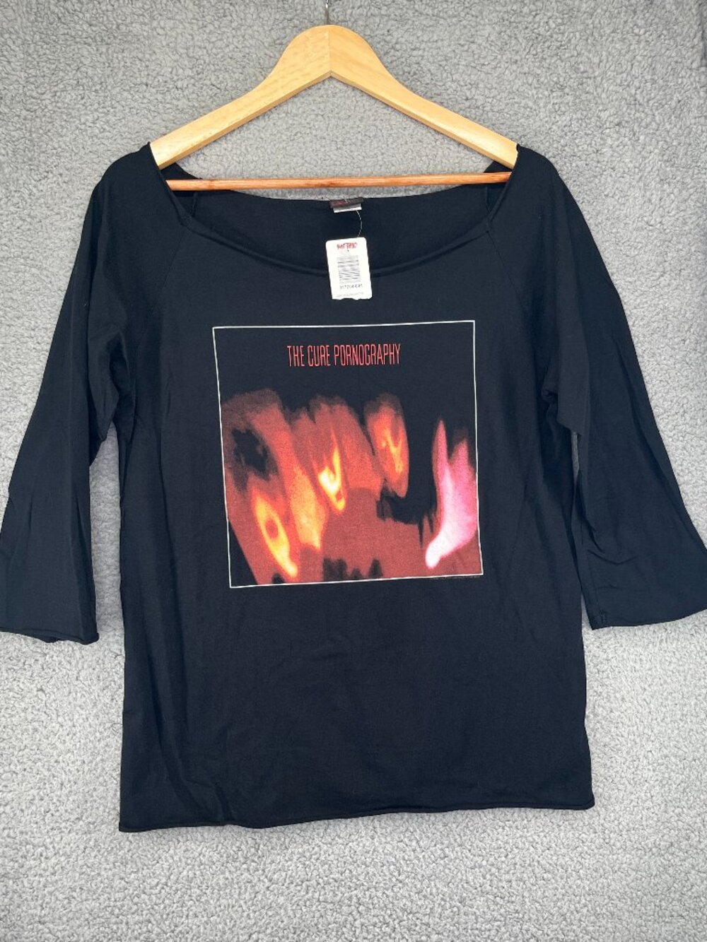 Vintage 2005 The Cure Pornography Shirt Cinder Block Hot Topic NWT 3/4 Sleeves